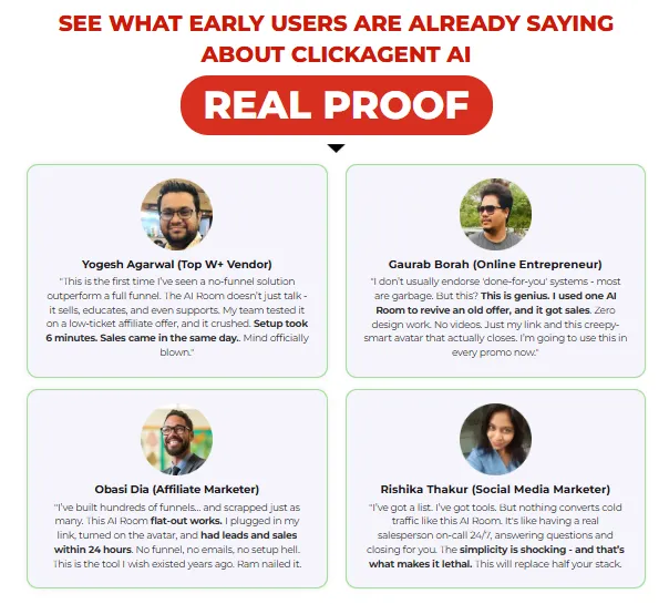 ClickAgent AI Reviews Testimonials ClickAgent AI Reviews Testimonials